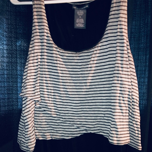 Chelsea & Theodore Dresses & Skirts - 💙5/$20 Chelsea & Theodore Womens Long Black Dress w/Grey striped half cover